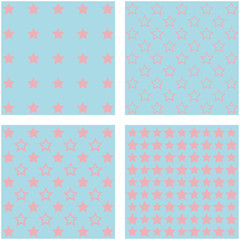 set of 4 colorful stars backgrounds