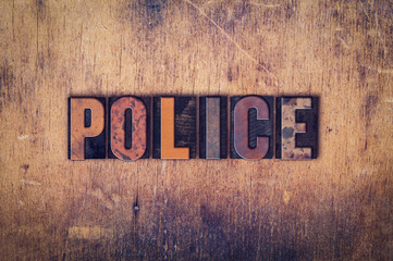 Police Concept Wooden Letterpress Type