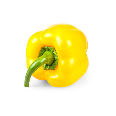 Yellow peppers lying, isolated