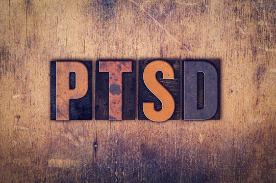 PTSD Concept Wooden Letterpress Type