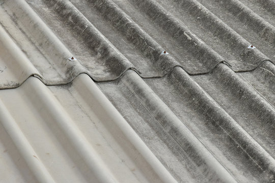 Old rusty asbestos roof pattern