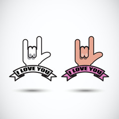 love hand sign - vector