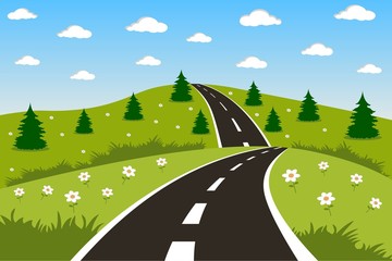 Green landscape with road © Iryna Volina