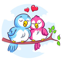 Love Birds on the Branch