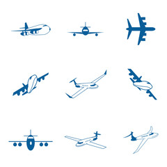 Set with aircraft icons.