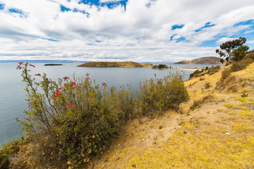 Panorama on Island of the Sun, Titicaca Lake, Bolivia