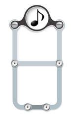 Vector vertical frame with screws and music icon