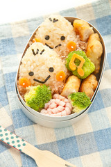 Lunch of chestnut motif/Cute chestnut motif of Japanese lunch box.