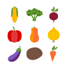 Vegetables isolated over white