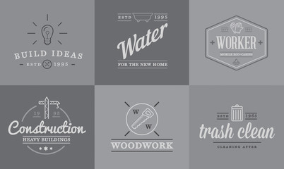 Set of Vector Construction Building Icons Home and Repair can be used as Logo or Icon in premium quality