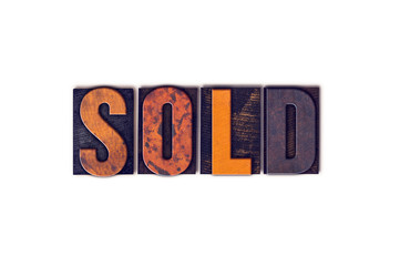 Sold Concept Isolated Letterpress Type