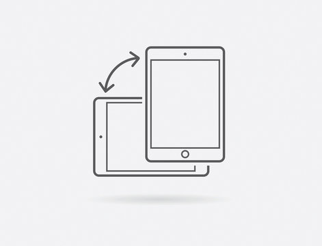 Rotate Smartphone or Cellular Phone or Tablet Icons in Vector