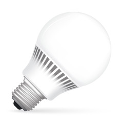 Vector illustration of energy saving vented LED bulb. Type E27.