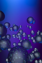 Space bubbles. Abstract background.