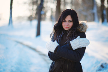 Young woman winter portrait