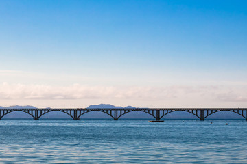 Long sea bridge in Samana, Dominican Republic 