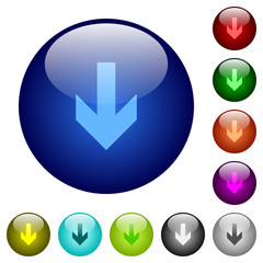 Color down arrow glass buttons