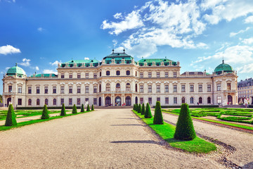 VIENNA, AUSTRIA-SEPTEMBER 10, 2015: Upper Belvedere. Tourists, p