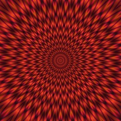 Abstract red illustration of hypnotic bright tunnel