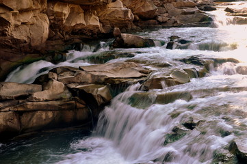 Beautiful waterfall close-up