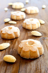 Cookies with almonds on the  wood