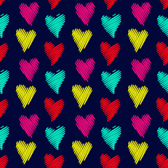 Seamless pattern of hearts