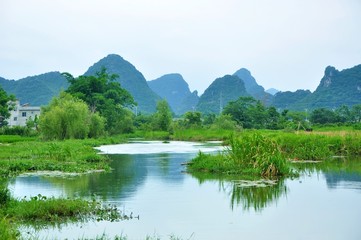 Beautiful rural scenery in Guilin,China