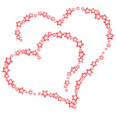Two hearts composed of stars. Vector illustration