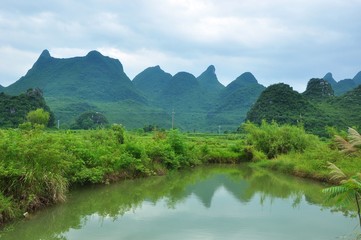 Fototapeta na wymiar Beautiful rural scenery in Guilin,China