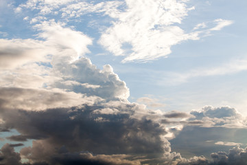colorful dramatic sky with cloud at sunset