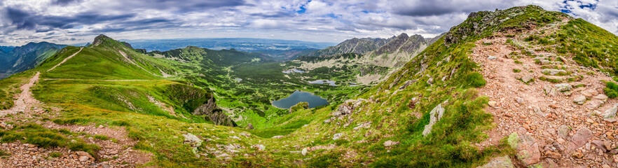 Panorama of the Tatras Mountains in summer
