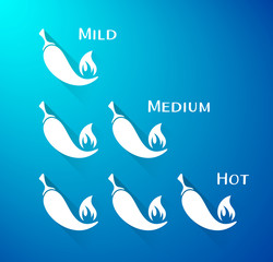 Vector chilli peppers scale