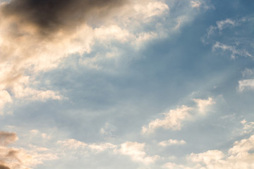 colorful dramatic sky with cloud at sunset