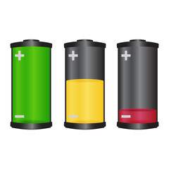 Isolated full, middle and low charged battery