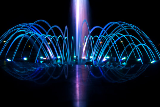 Dancing fountain at night