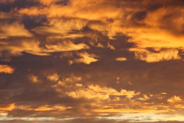 Sharp clouds on the sunrise
