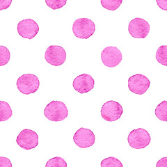 Seamless watercolor dots pattern