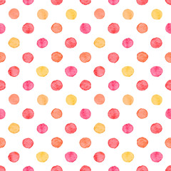 Seamless watercolor dots pattern