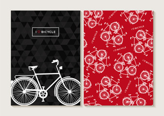 Bike concept retro set pattern poster bicycle
