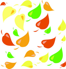 Autumn leaves on the white backgraund