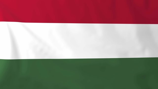 Flag of Hungary, slow motion waving. Rendered using official design and colors.