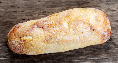 Top view of fresh organic ciabatta bread