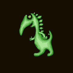 Fototapeta premium Cartoon illustration of green monster