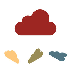 Cloud icon, vector illustration. Flat design style. Isometric ef