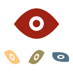 Eye icon - vector set. Isometric effect