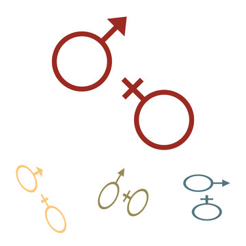 Sex symbol. Vector illustration  set. Isometric effect