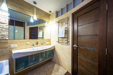Interior design. Large Bathroom in Luxury Home