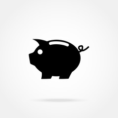 Icon pink pig piggy bank