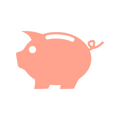 Icon pink pig piggy bank