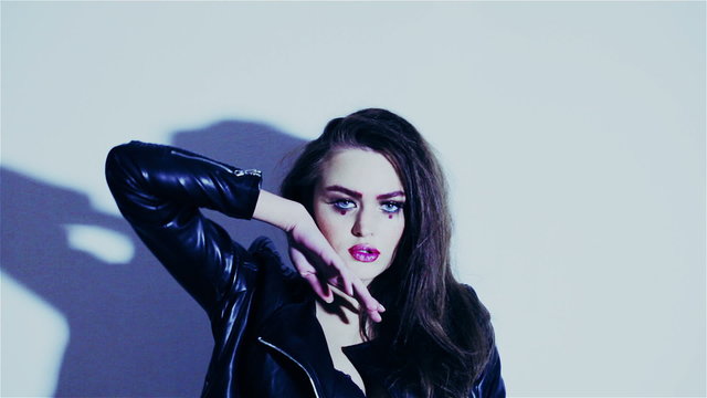 Girl in Leather Jacket 4c